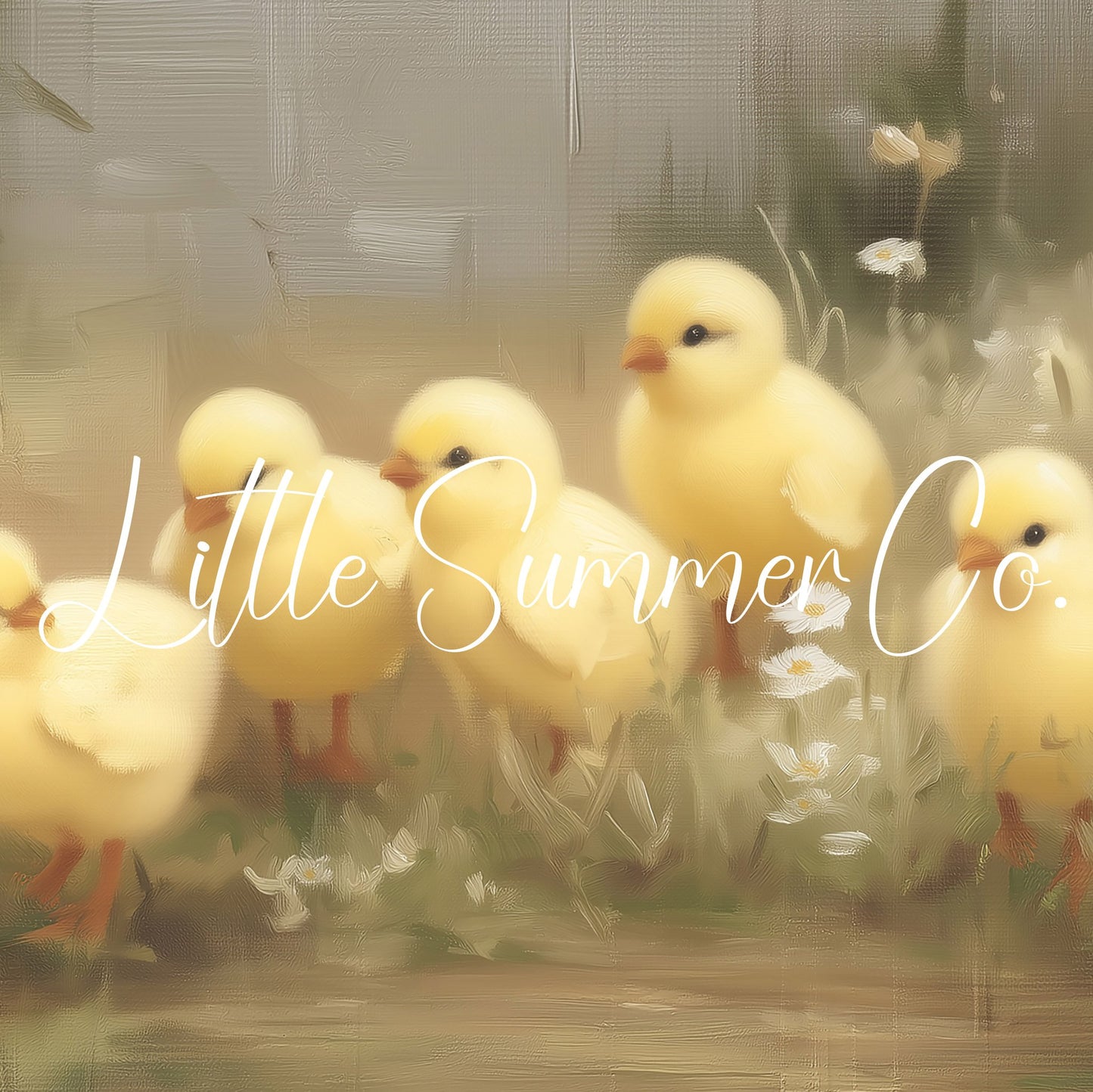 Easter Chicks Wildflower Meadow Frame TV Art displayed on a TV