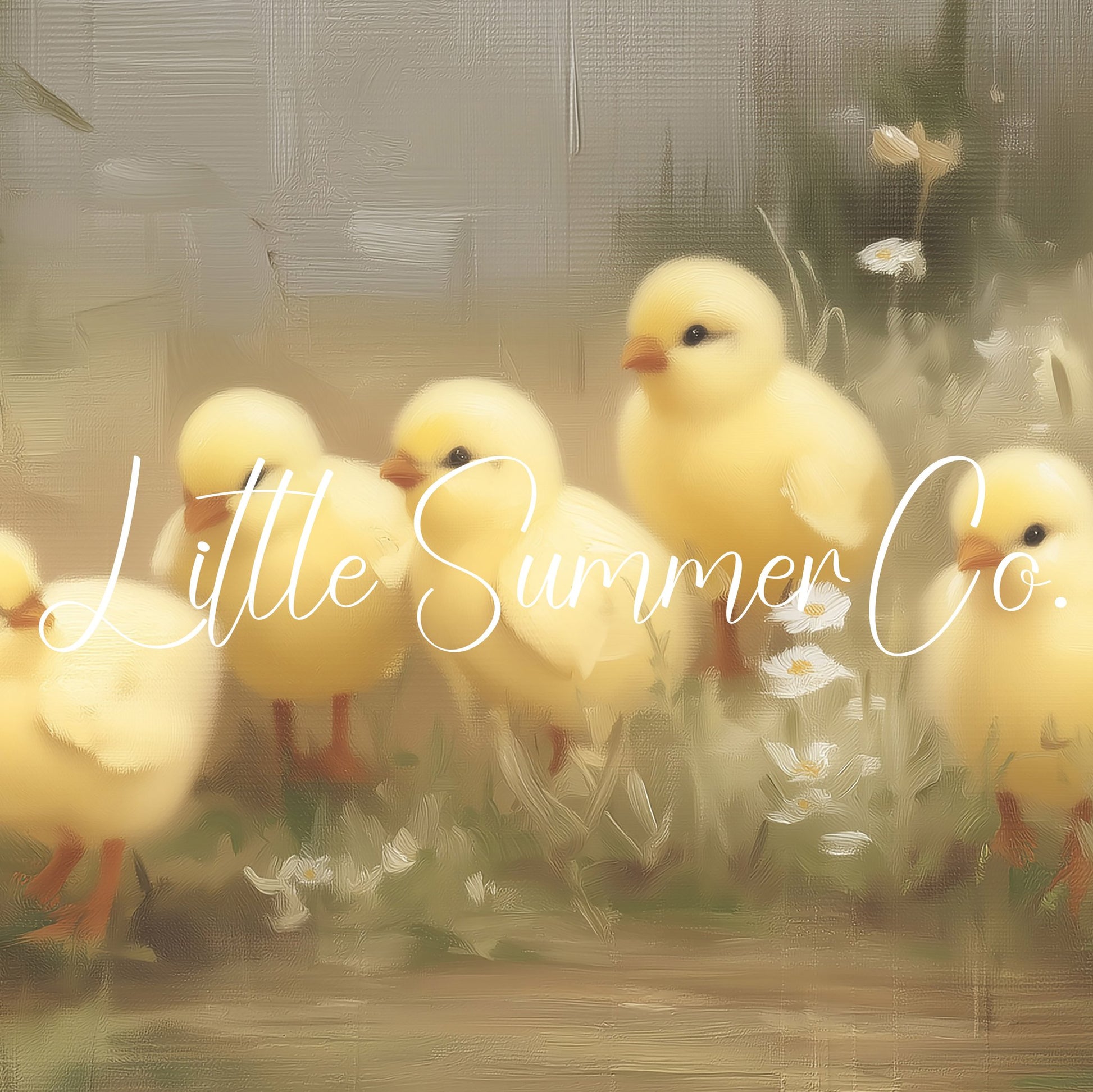 Easter Chicks Wildflower Meadow Frame TV Art displayed on a TV