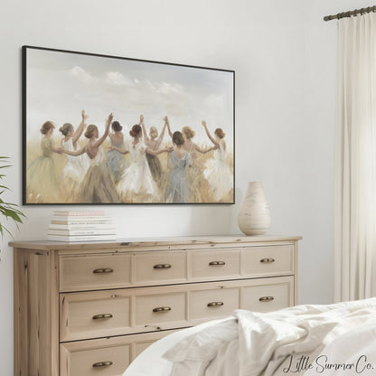 Girls Field Dance Frame TV Art displayed on a TV