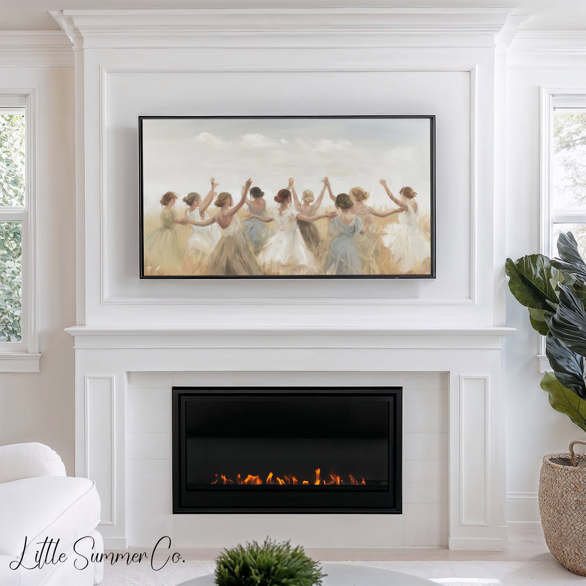Girls Field Dance Frame TV Art displayed on a TV