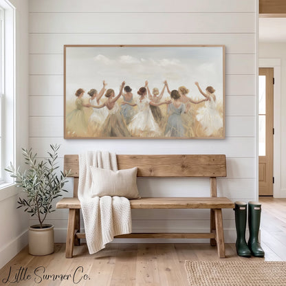 Girls Field Dance Frame TV Art displayed on a TV