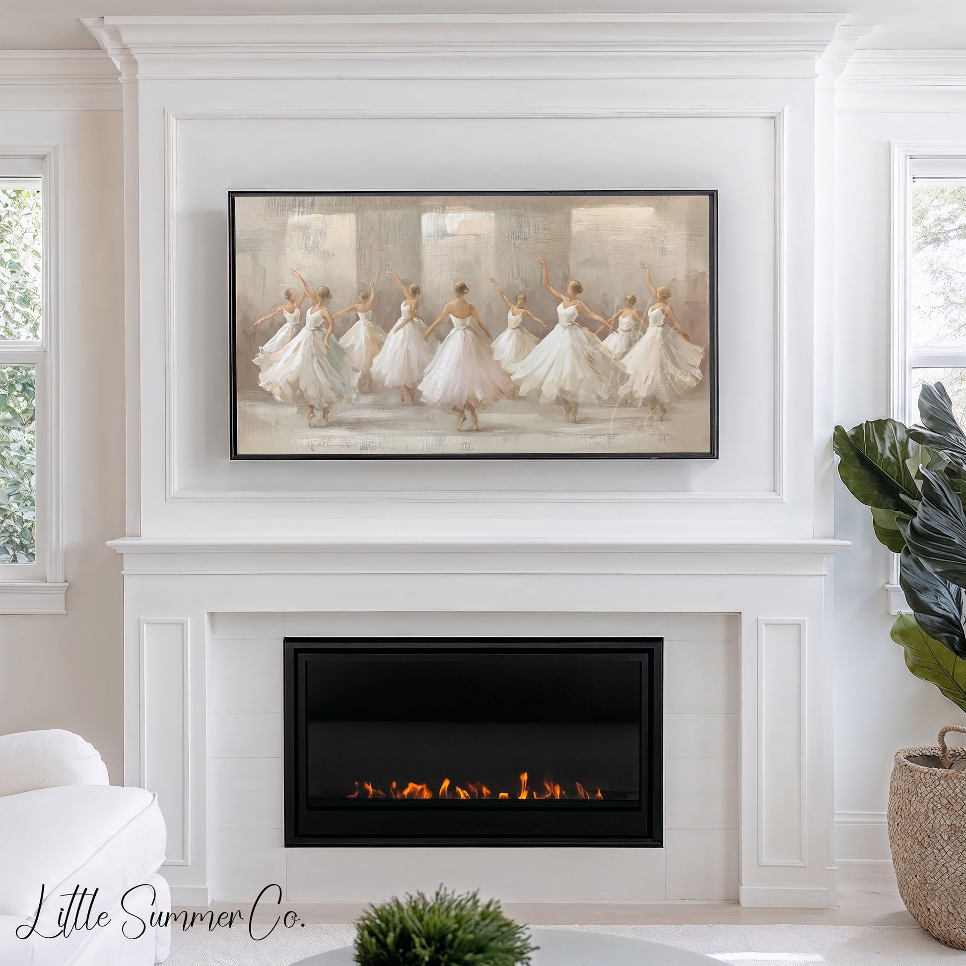 Ballet Dancers Frame TV Art displayed on a TV