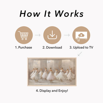 Ballet Dancers Frame TV Art displayed on a TV