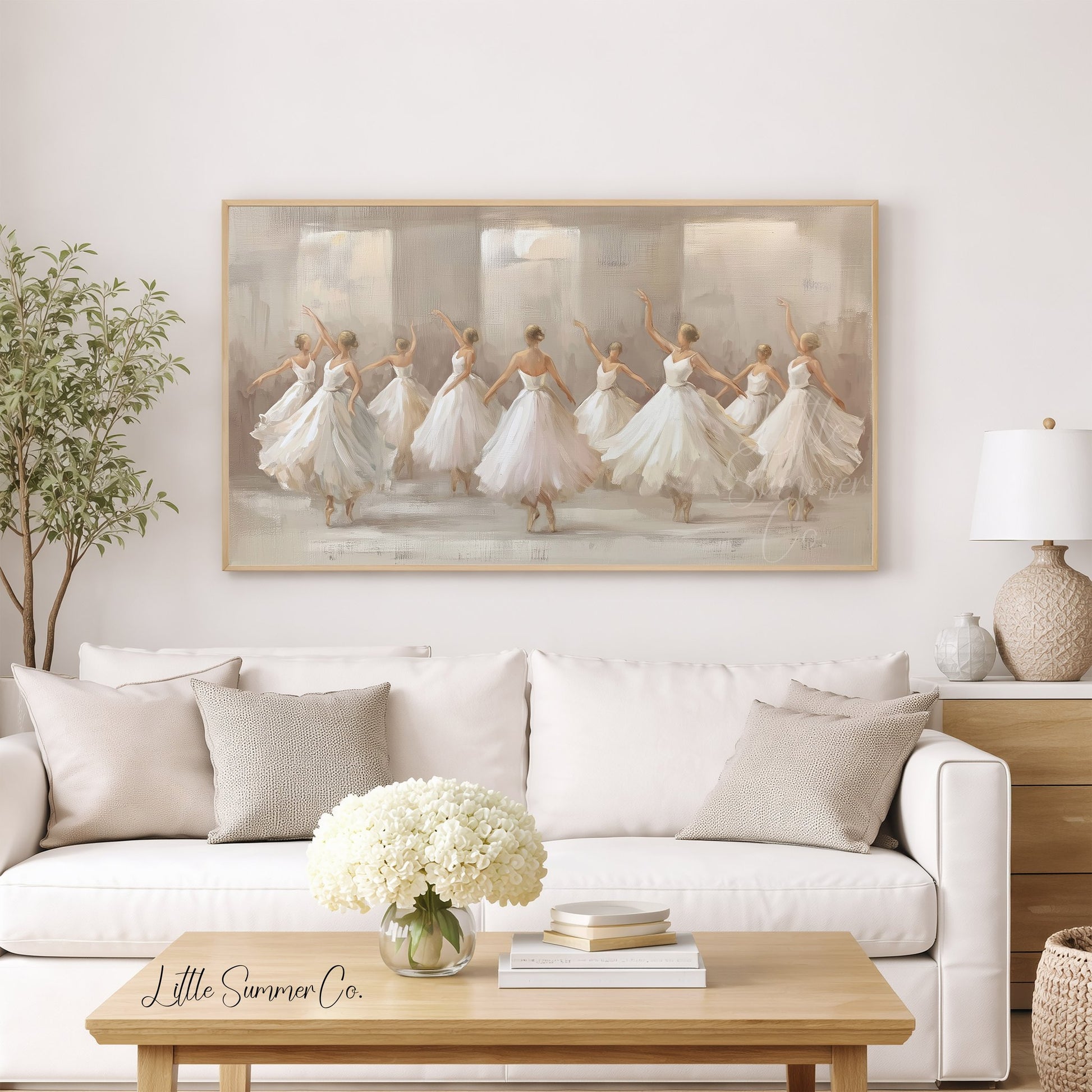 Ballet Dancers Frame TV Art displayed on a TV
