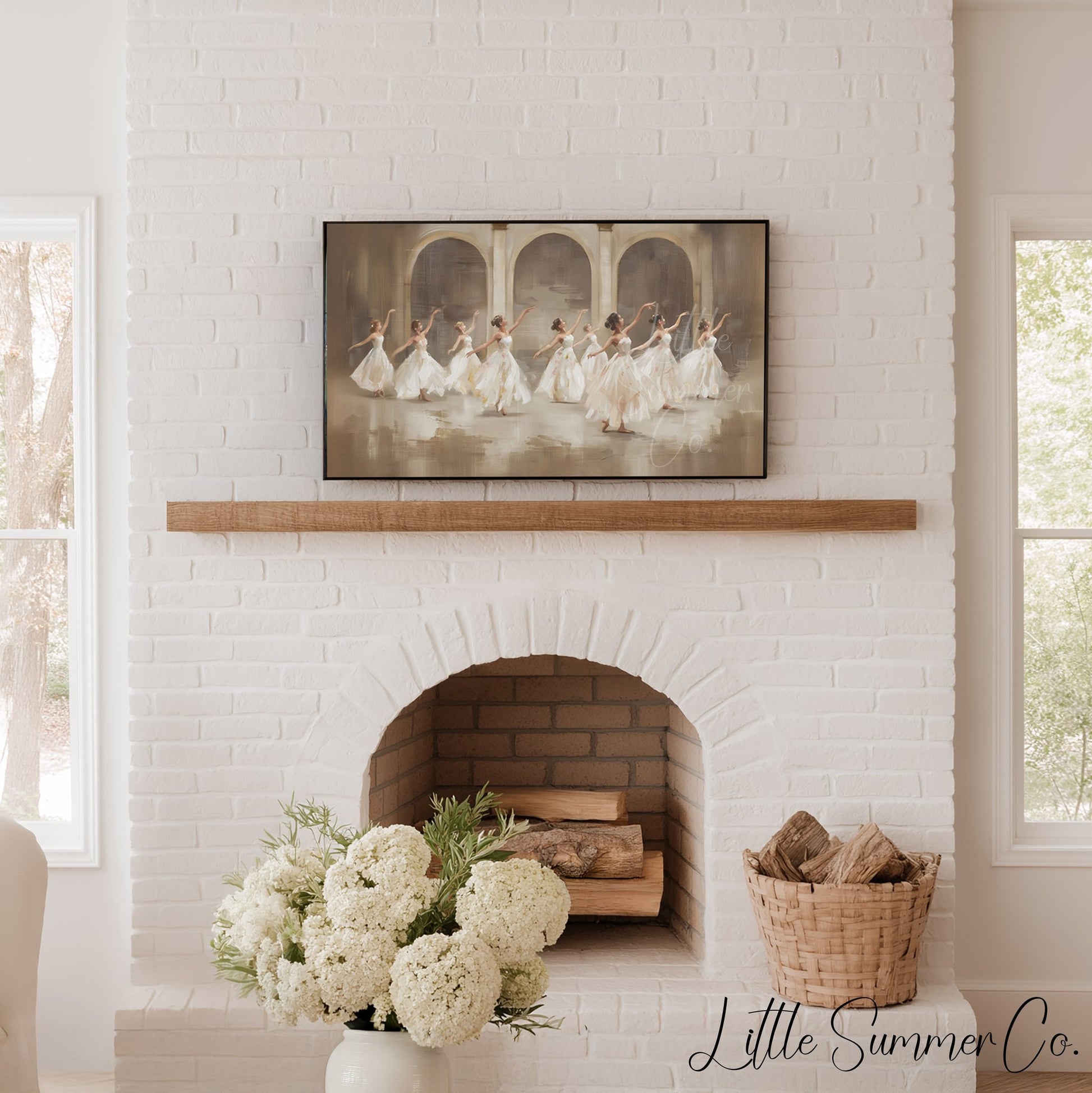 Nine Ladies Dancing Frame TV Art displayed on a TV