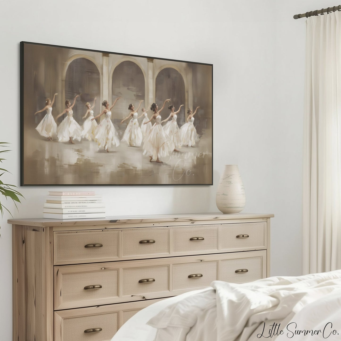 Nine Ladies Dancing Frame TV Art displayed on a TV