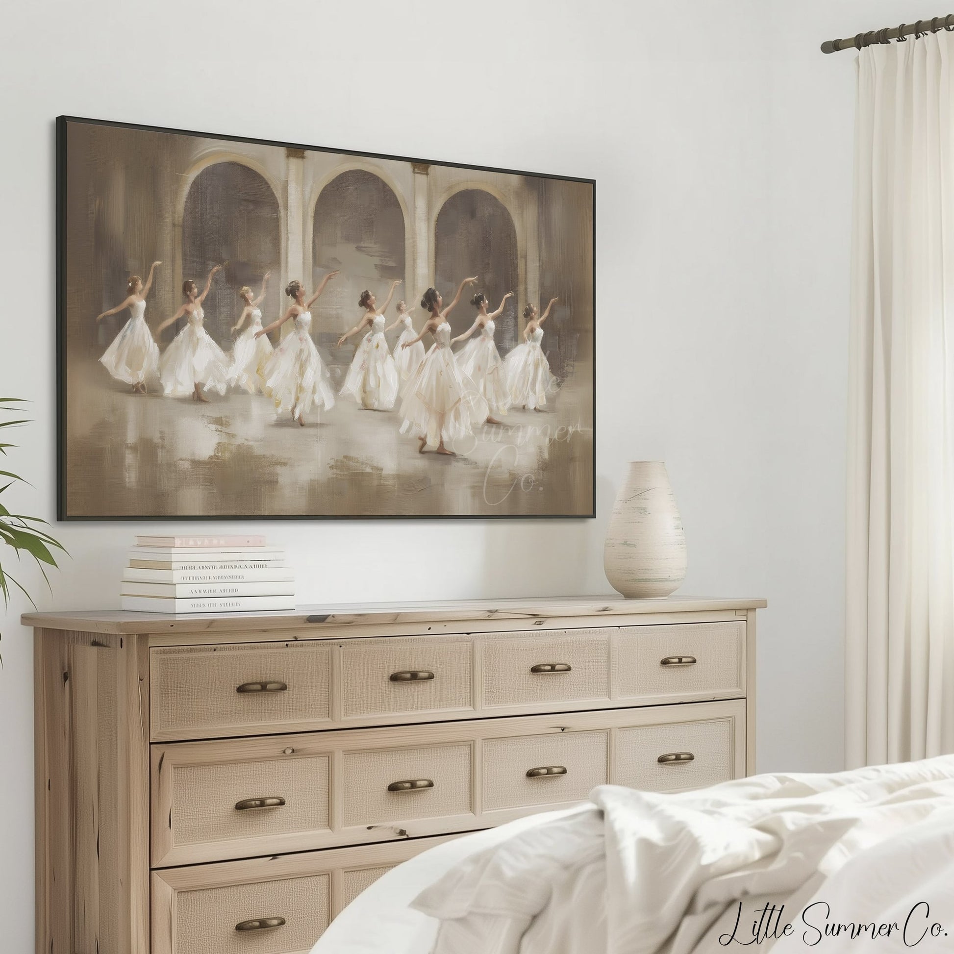 Nine Ladies Dancing Frame TV Art displayed on a TV