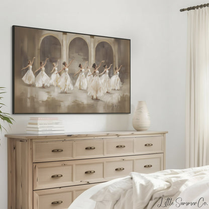 Nine Ladies Dancing Frame TV Art displayed on a TV