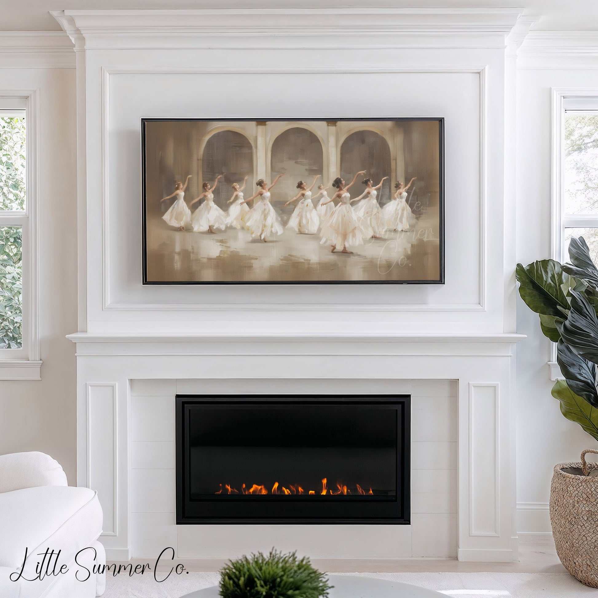 Nine Ladies Dancing Frame TV Art displayed on a TV