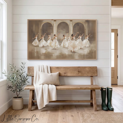 Nine Ladies Dancing Frame TV Art displayed on a TV