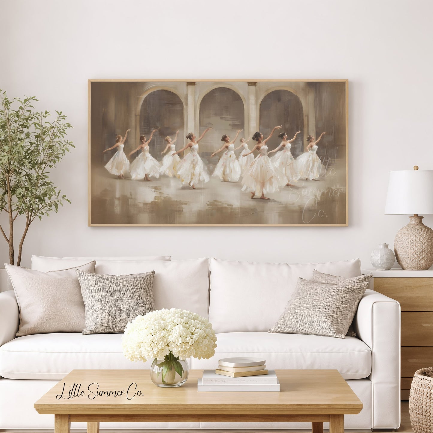 Nine Ladies Dancing Frame TV Art displayed on a TV