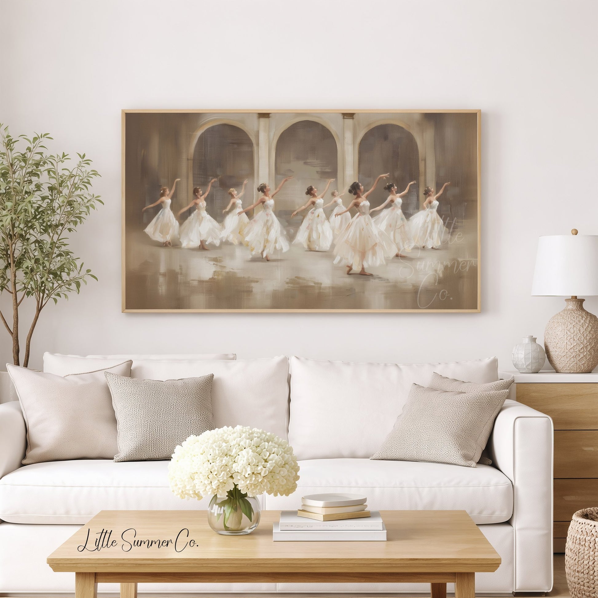 Nine Ladies Dancing Frame TV Art displayed on a TV