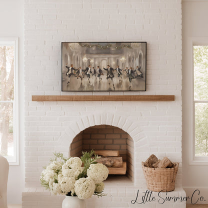 Ten Lords A Leaping Frame TV Art displayed on a TV