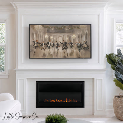 Ten Lords A Leaping Frame TV Art displayed on a TV