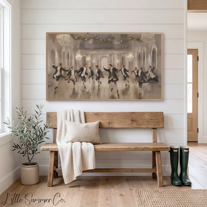 Ten Lords A Leaping Frame TV Art displayed on a TV