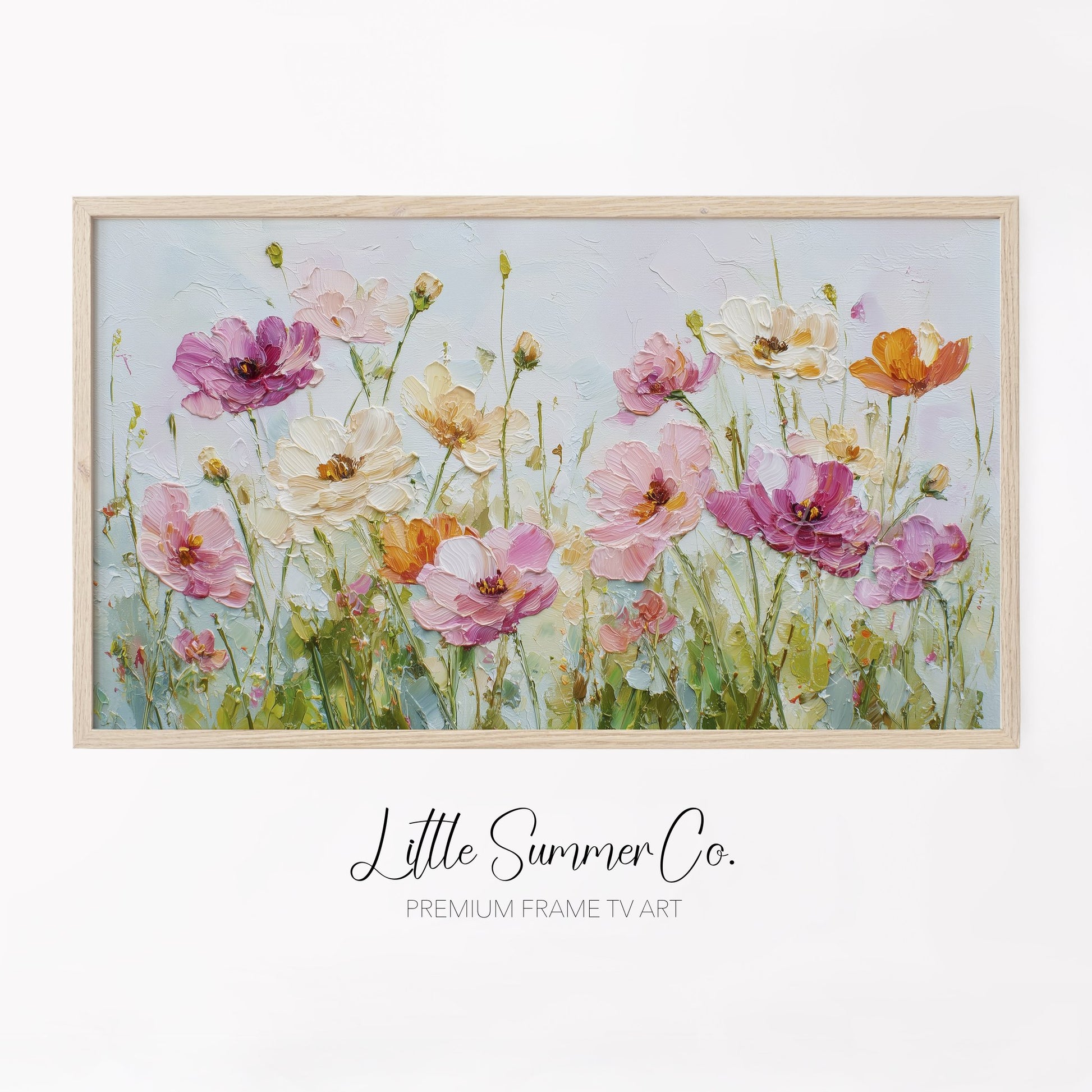 Wildflowers Frame TV Art displayed on a TV