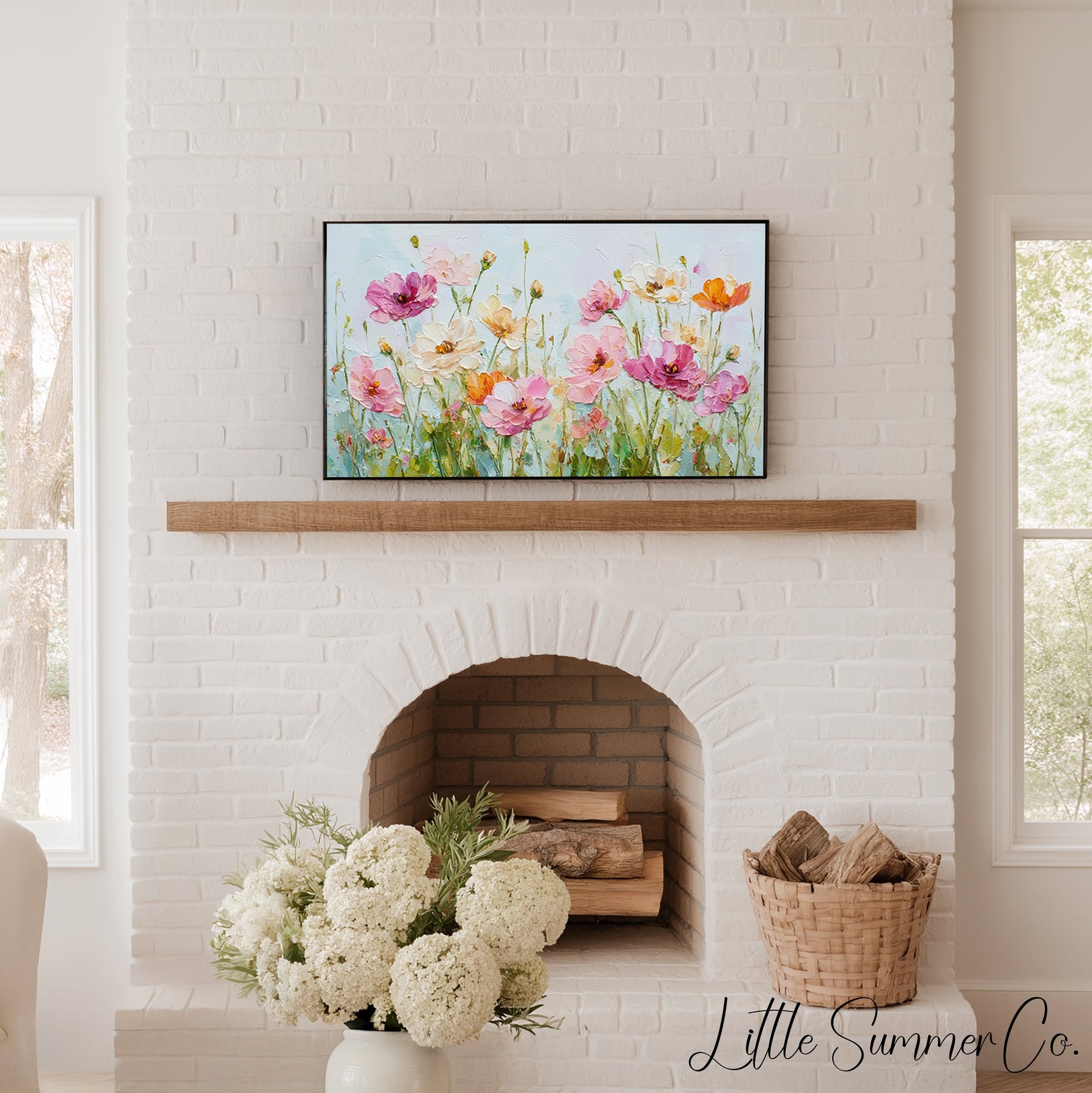 Wildflowers Frame TV Art displayed on a TV