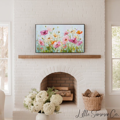 Wildflowers Frame TV Art displayed on a TV