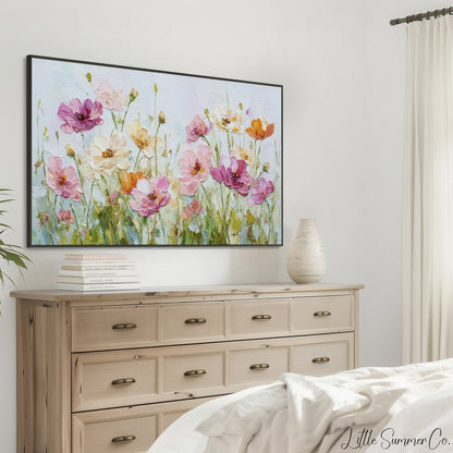 Wildflowers Frame TV Art displayed on a TV