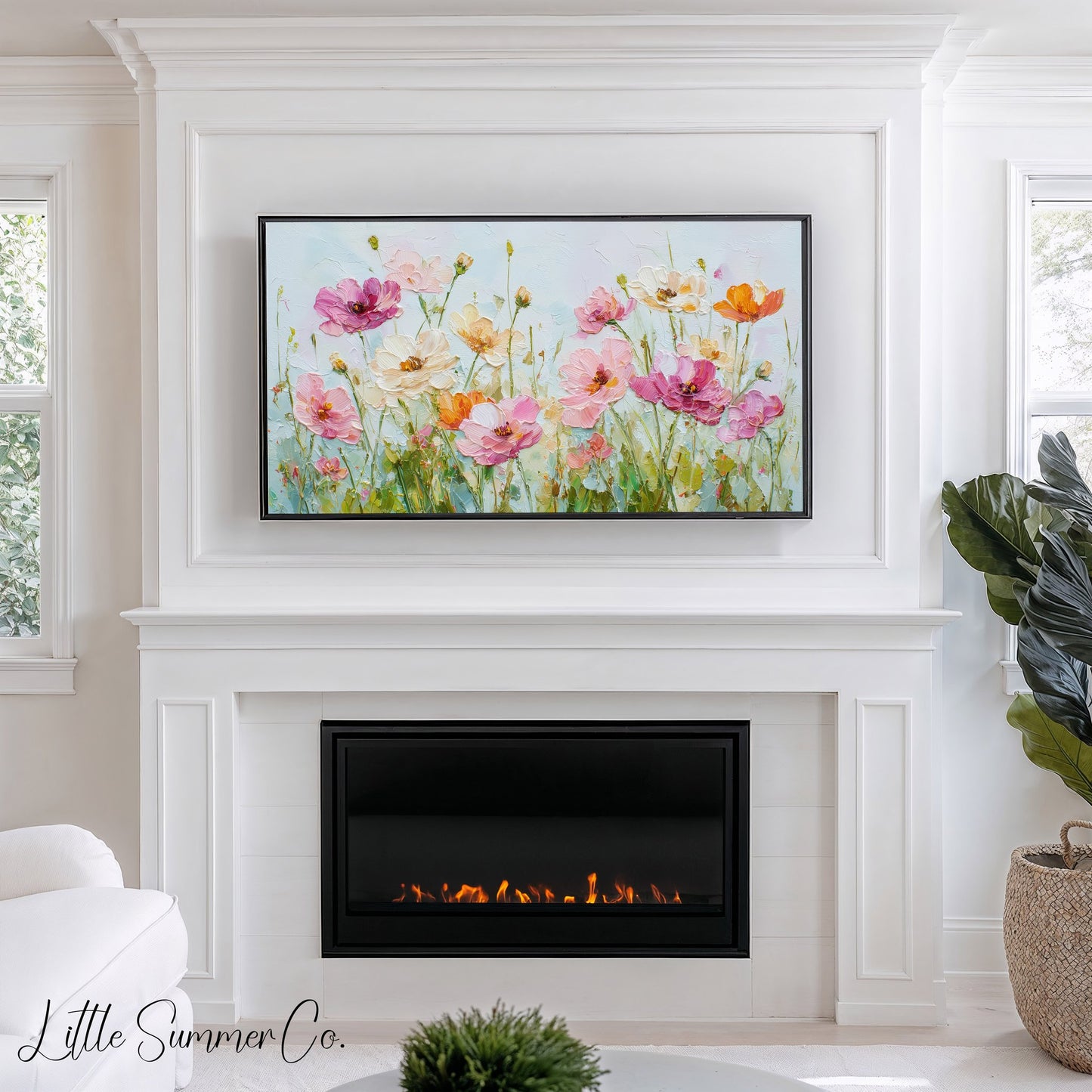 Wildflowers Frame TV Art displayed on a TV