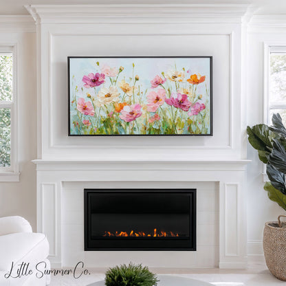 Wildflowers Frame TV Art displayed on a TV