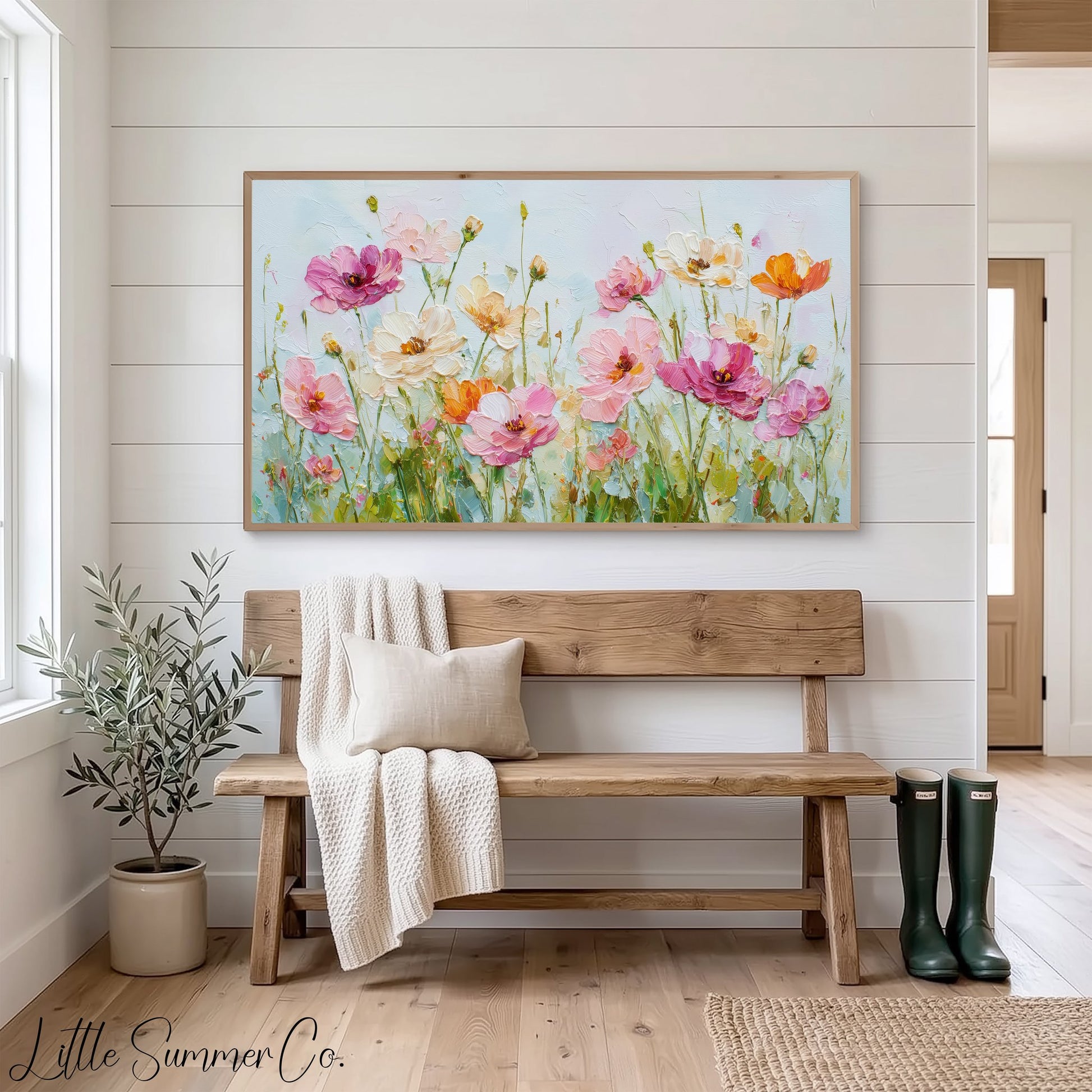 Wildflowers Frame TV Art displayed on a TV
