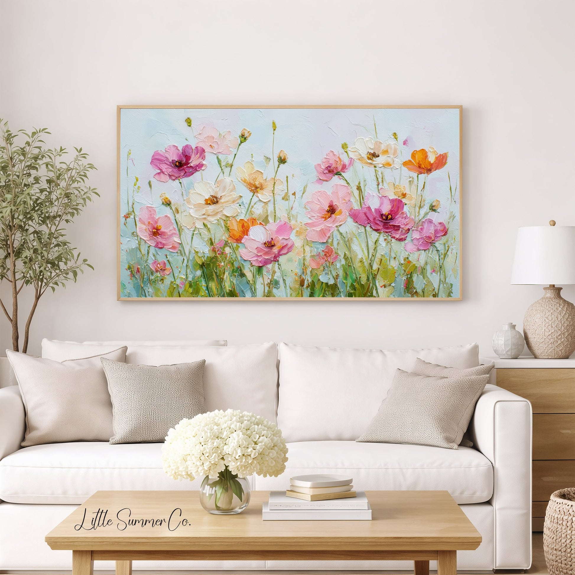 Wildflowers Frame TV Art displayed on a TV