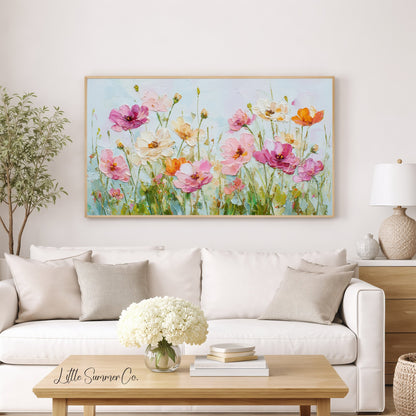 Wildflowers Frame TV Art displayed on a TV