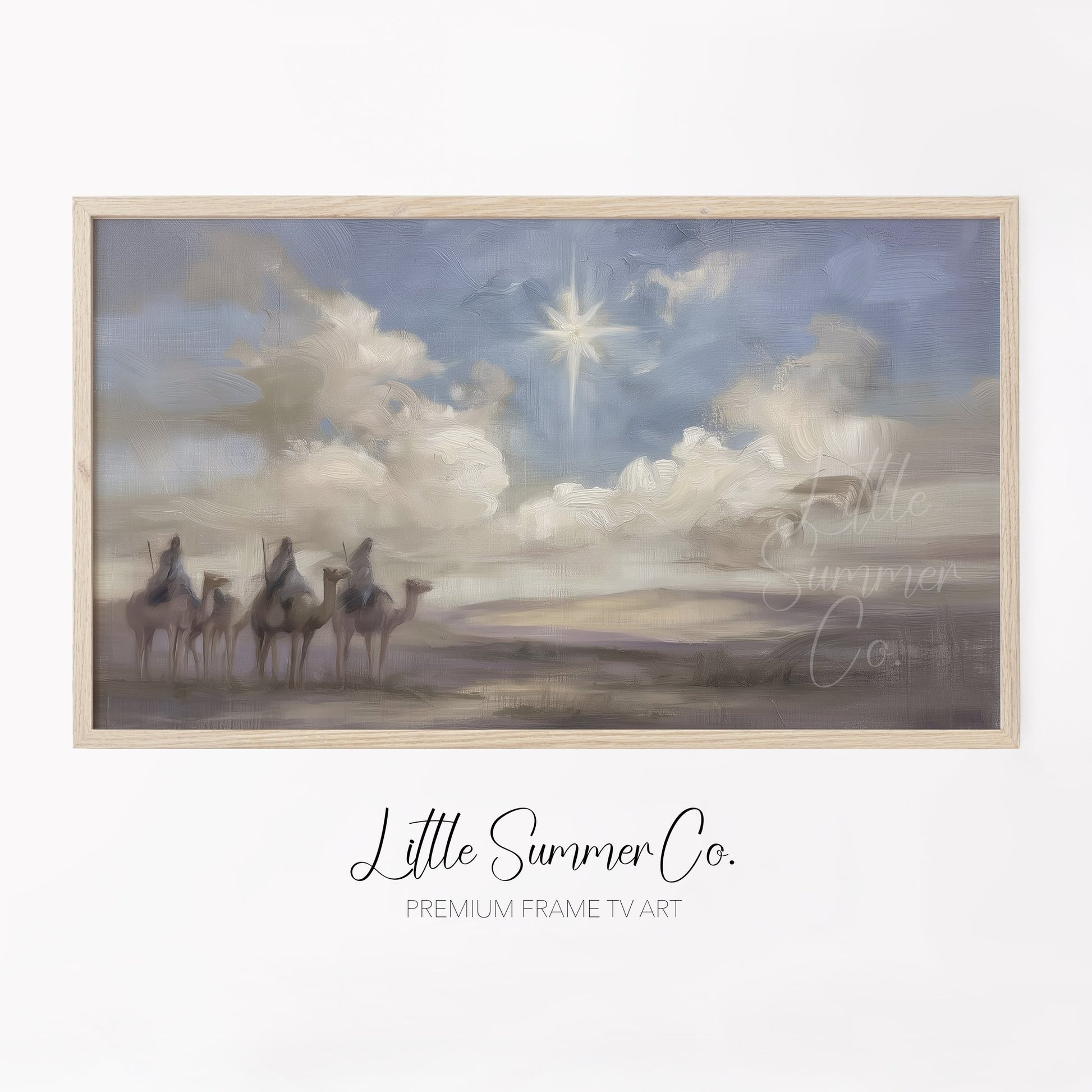 Three Wise Men Frame TV Art displayed on a TV