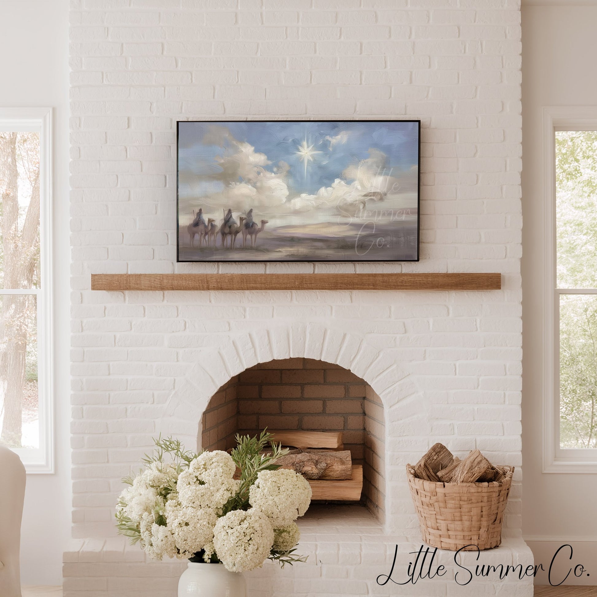 Three Wise Men Frame TV Art displayed on a TV