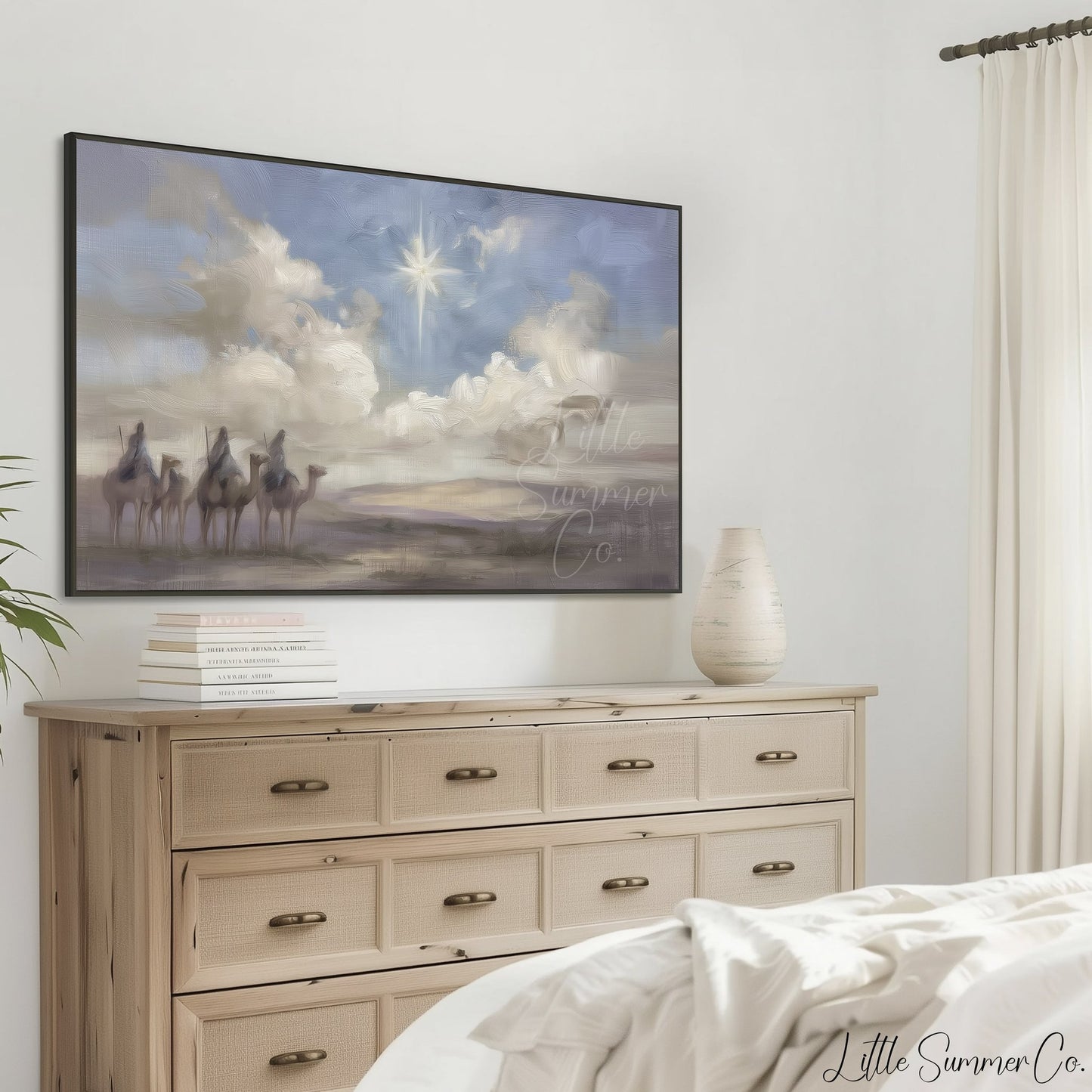 Three Wise Men Frame TV Art displayed on a TV