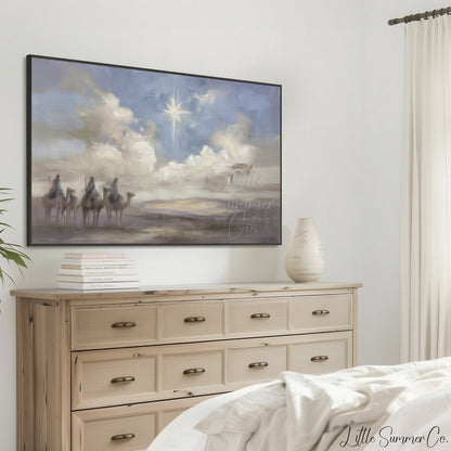 Three Wise Men Frame TV Art displayed on a TV