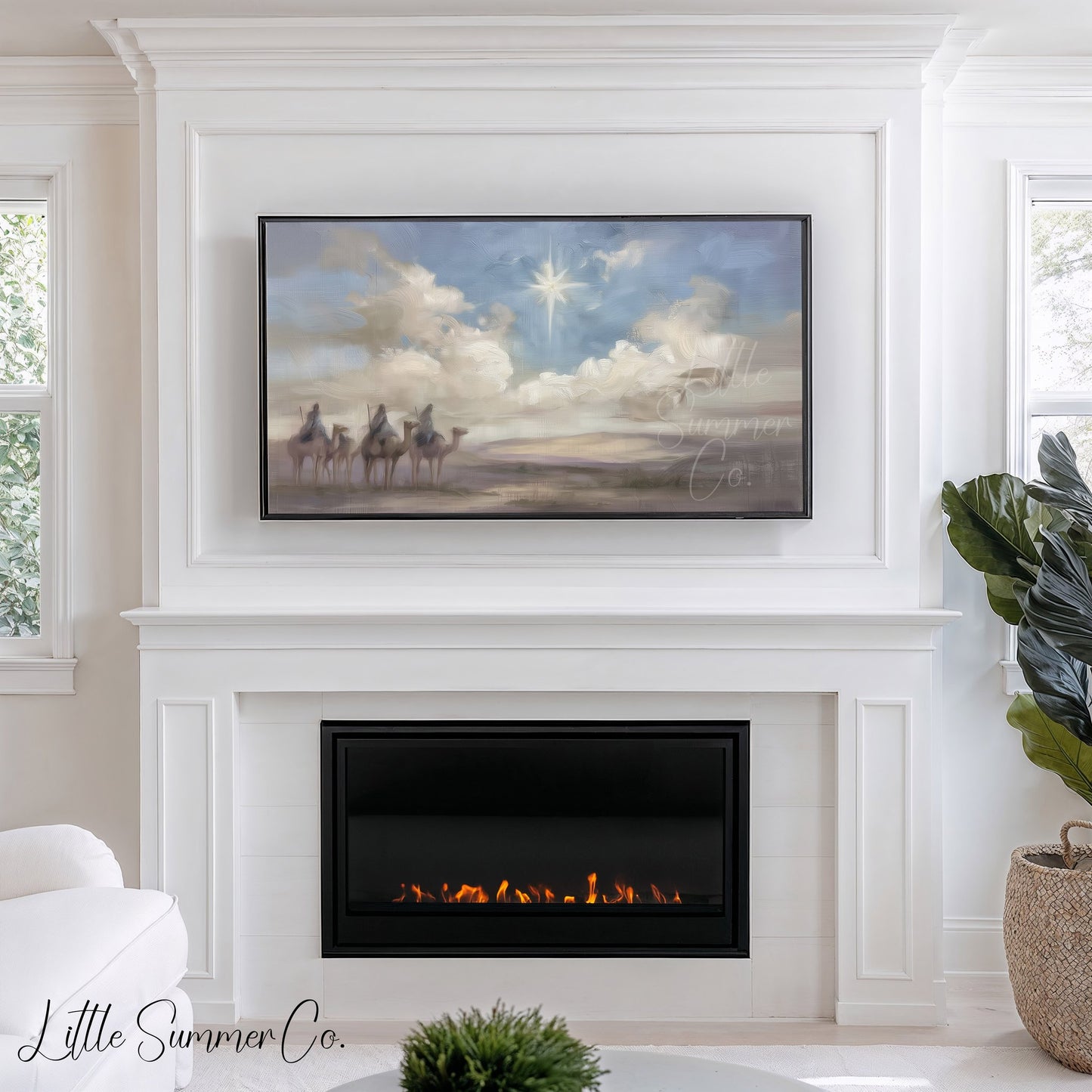 Three Wise Men Frame TV Art displayed on a TV