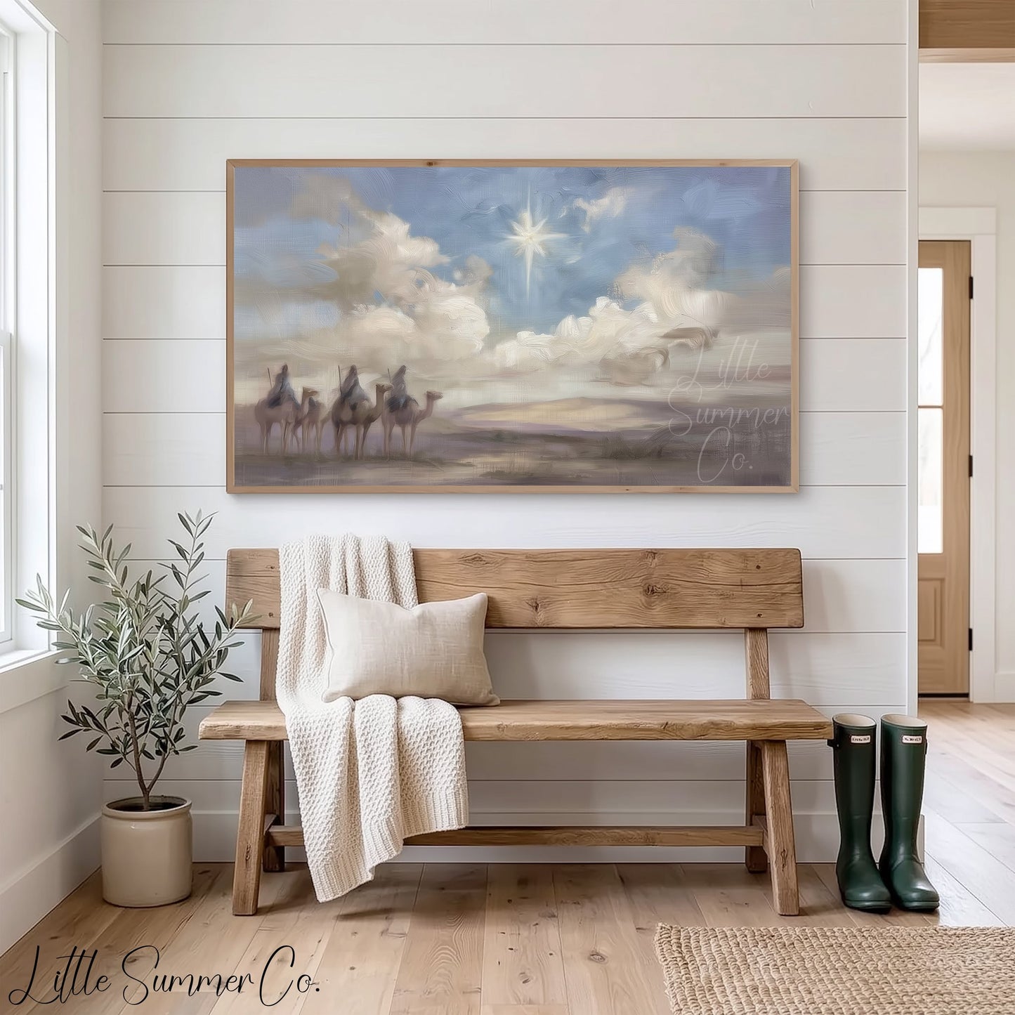 Three Wise Men Frame TV Art displayed on a TV