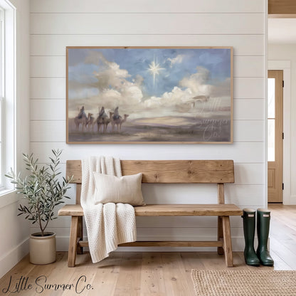 Three Wise Men Frame TV Art displayed on a TV