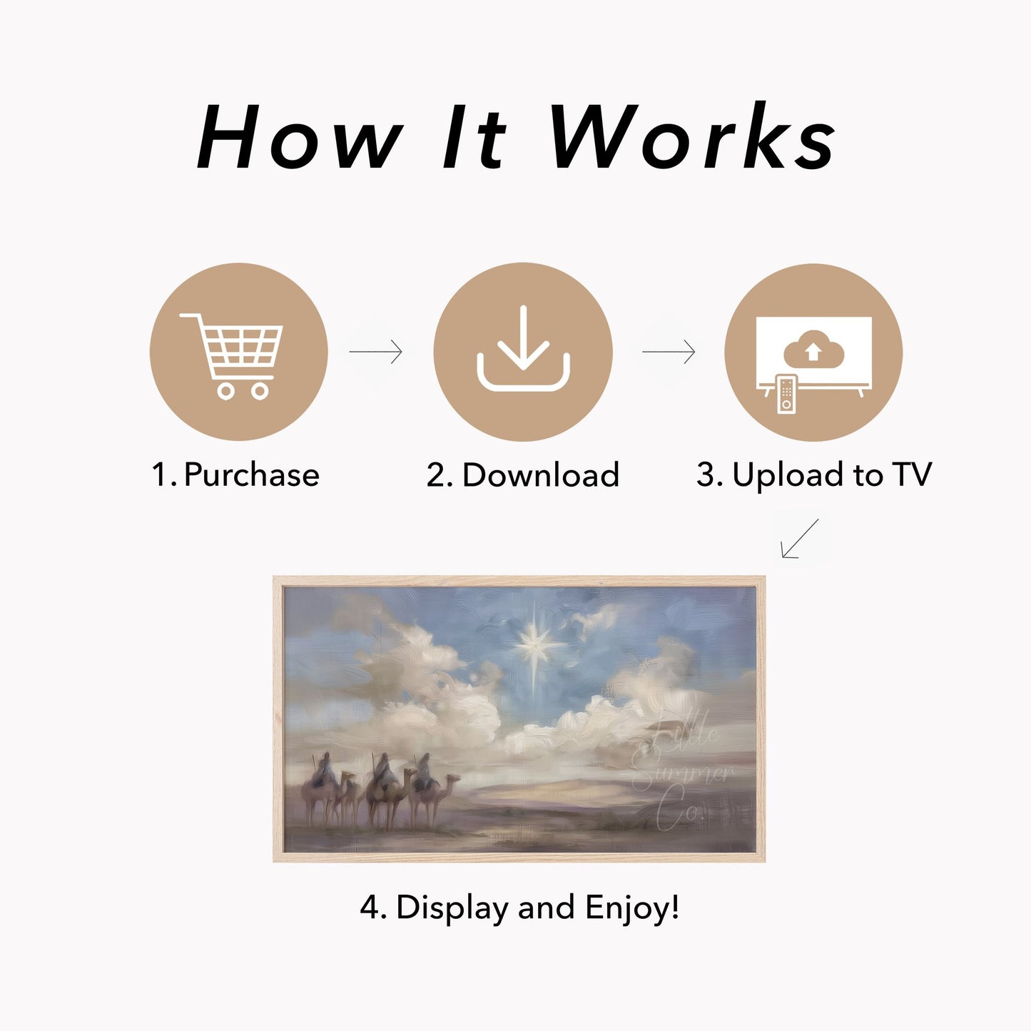 Three Wise Men Frame TV Art displayed on a TV
