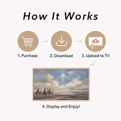 Three Wise Men Frame TV Art displayed on a TV
