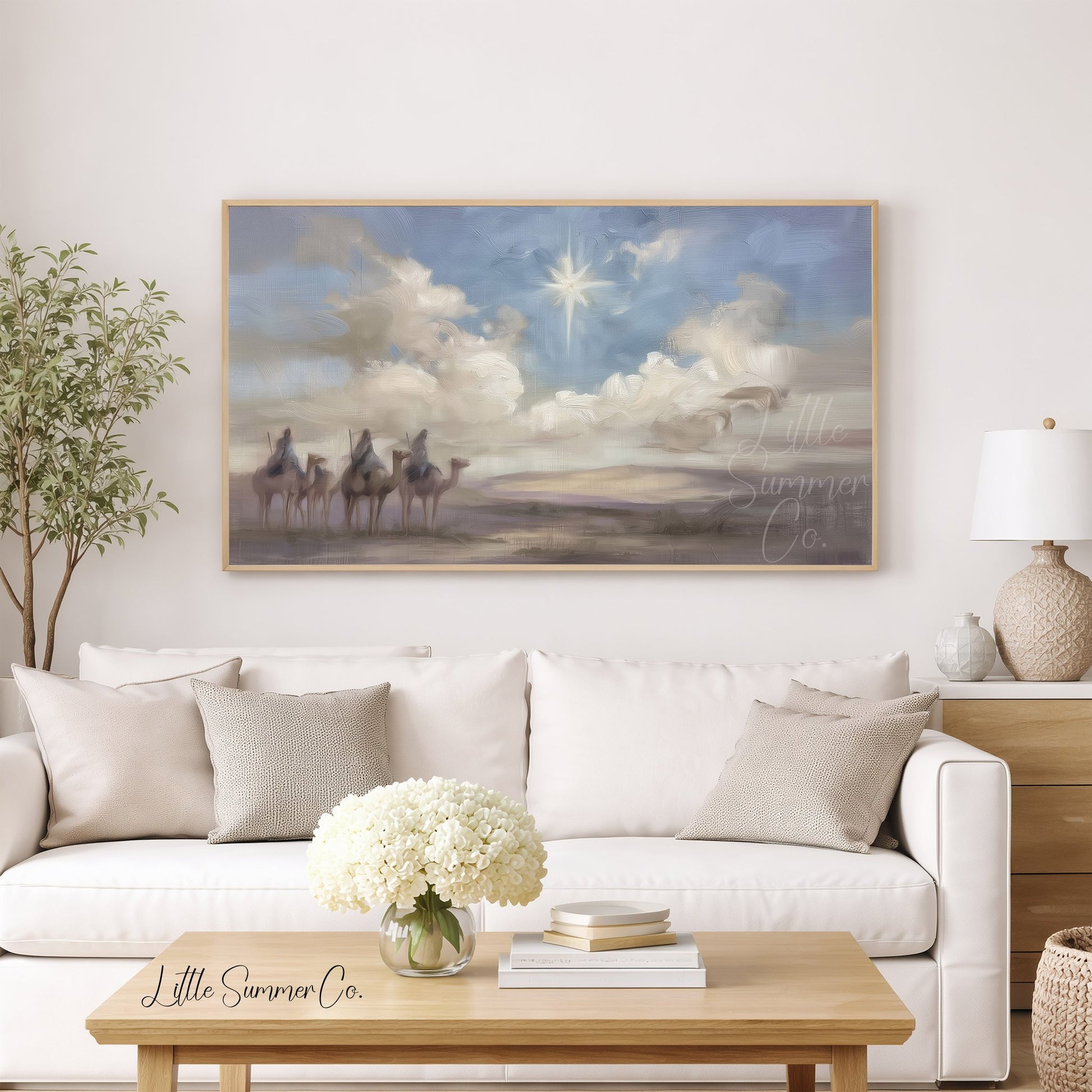 Three Wise Men Frame TV Art displayed on a TV