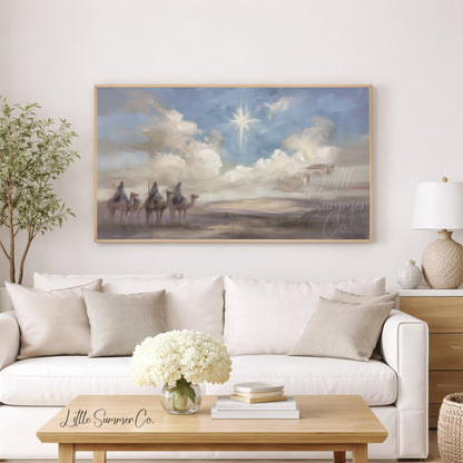 Three Wise Men Frame TV Art displayed on a TV