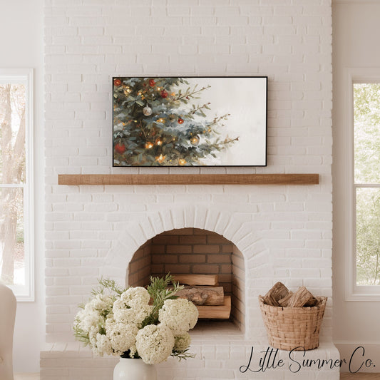 Christmas Tree Branches Frame TV Art displayed on a TV