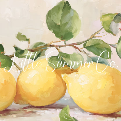 Yellow Lemons Frame TV Art displayed on a TV