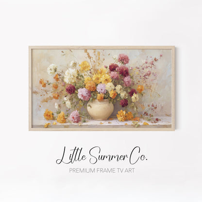 Summer Garden Blooms Frame TV Art Bundle displayed on a TV