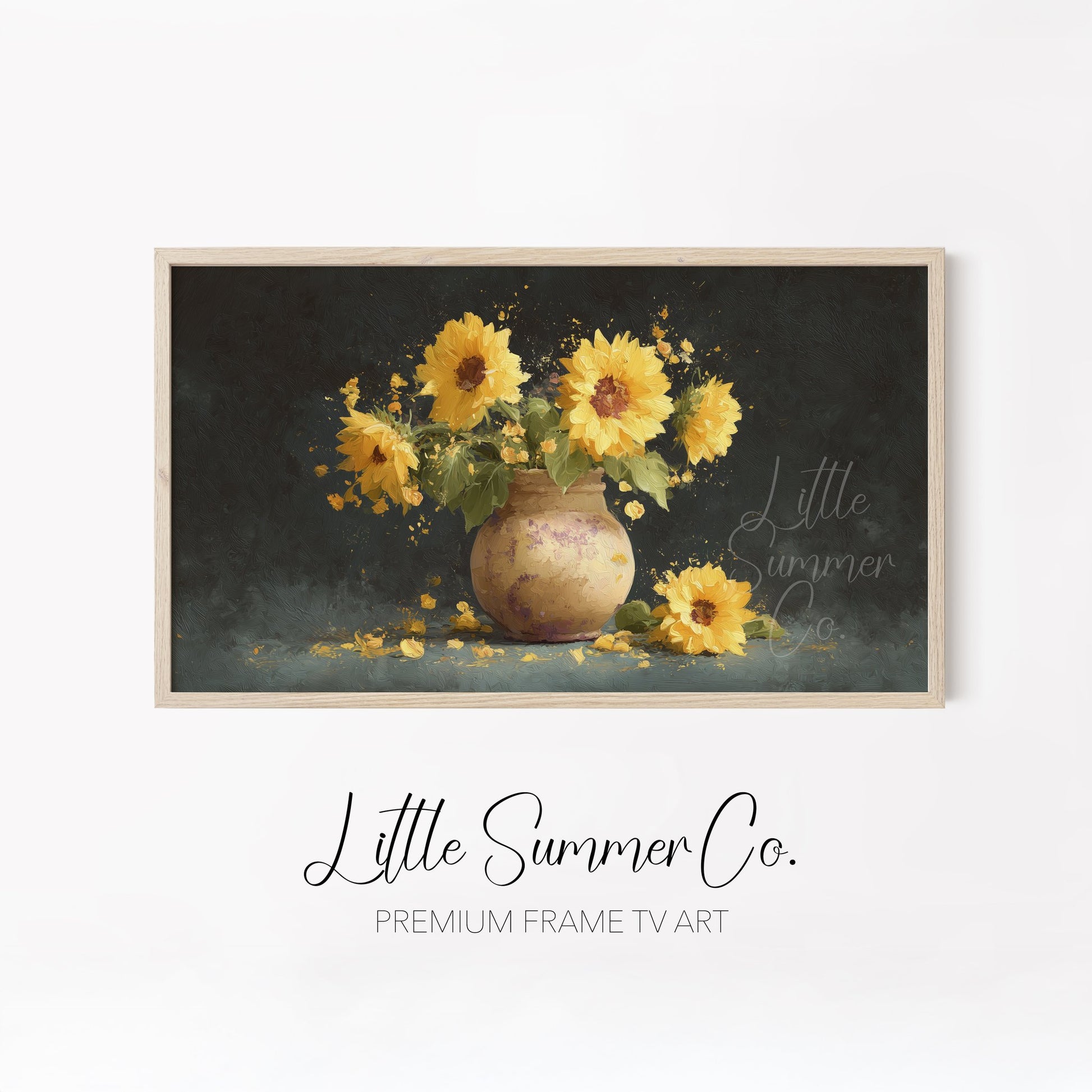 Summer Garden Blooms Frame TV Art Bundle displayed on a TV