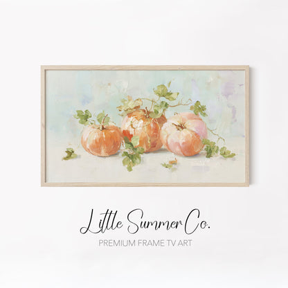 Pastel Pumpkins Frame TV Art Bundle displayed on a TV