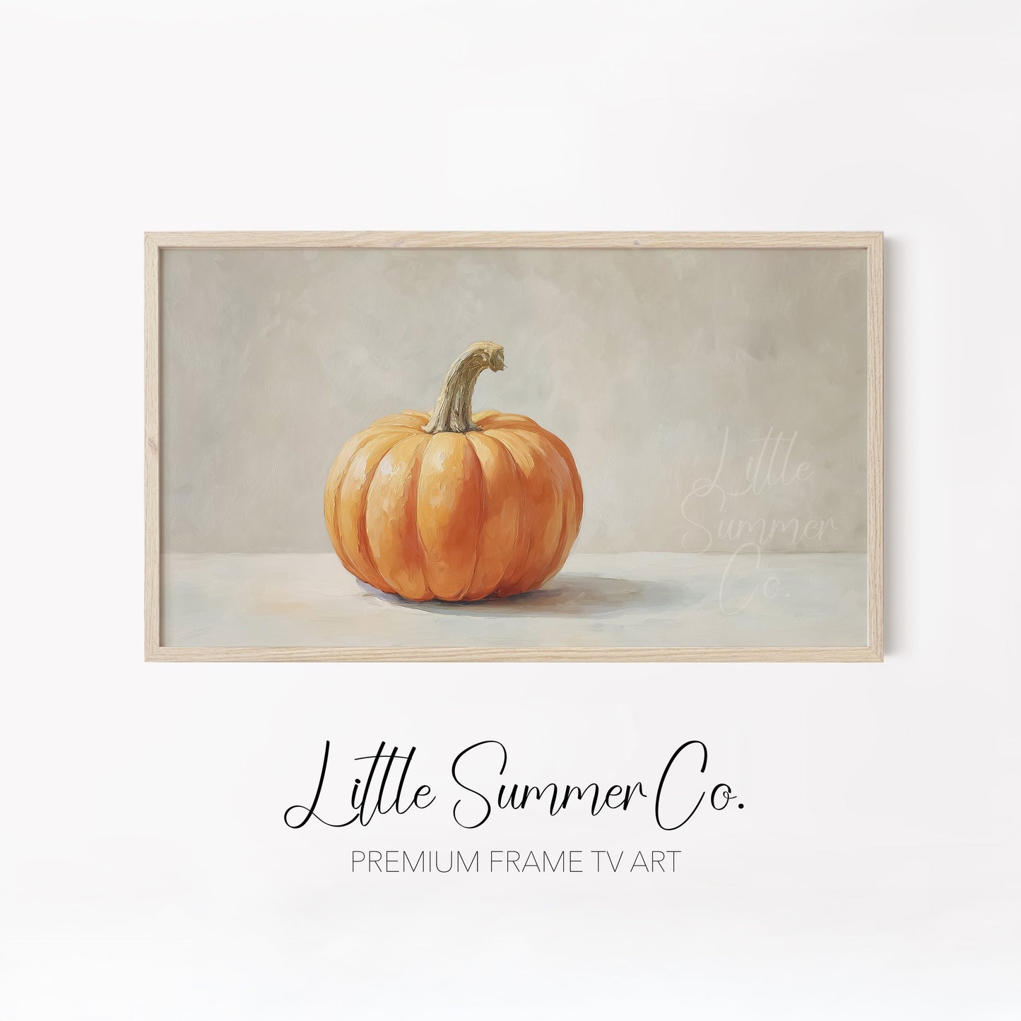 Pastel Pumpkins Frame TV Art Bundle displayed on a TV
