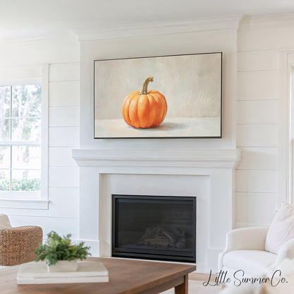 Pastel Pumpkins Frame TV Art Bundle displayed on a TV