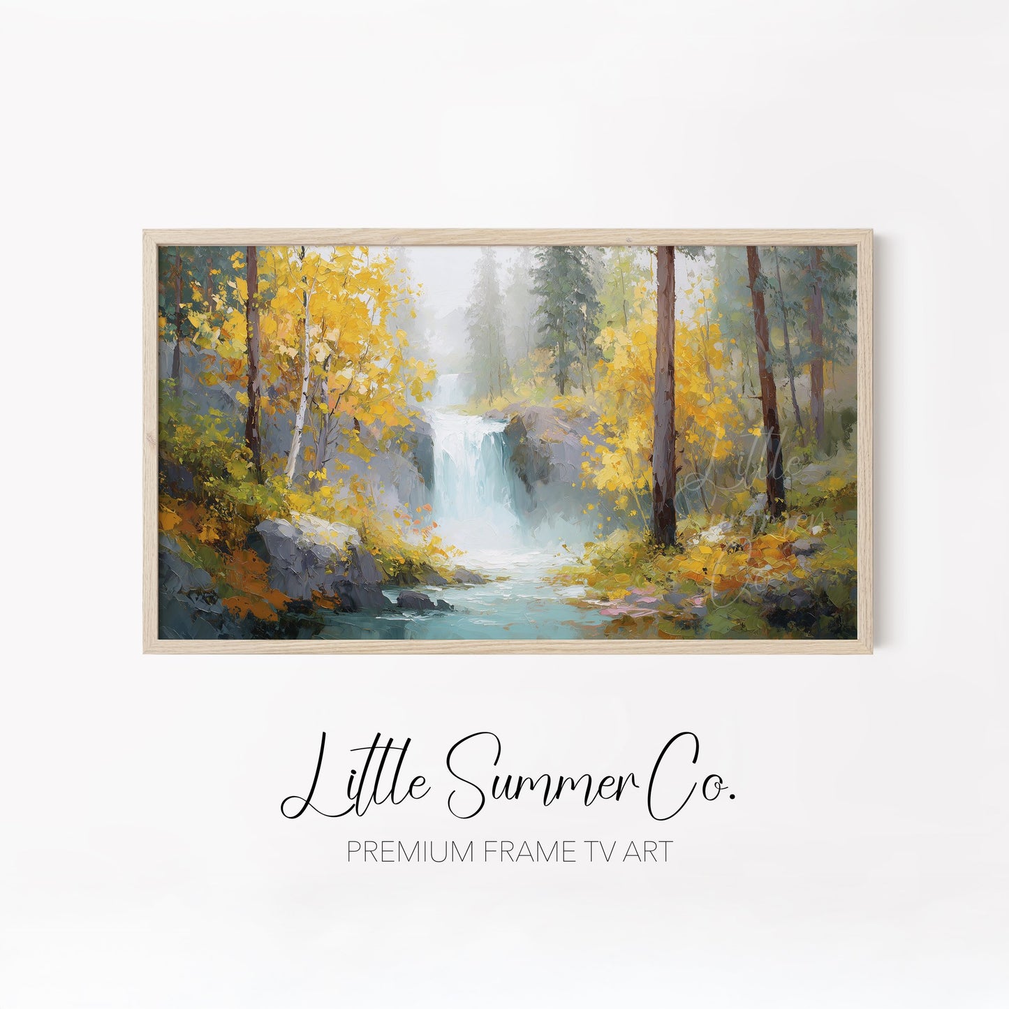 Golden Woodland Landscapes Frame TV Art Bundle displayed on a TV