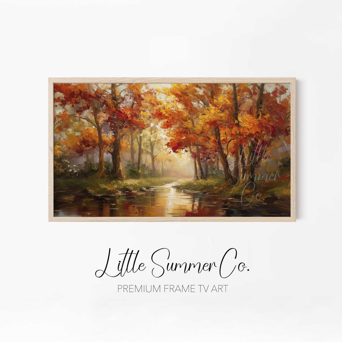 Golden Woodland Landscapes Frame TV Art Bundle displayed on a TV