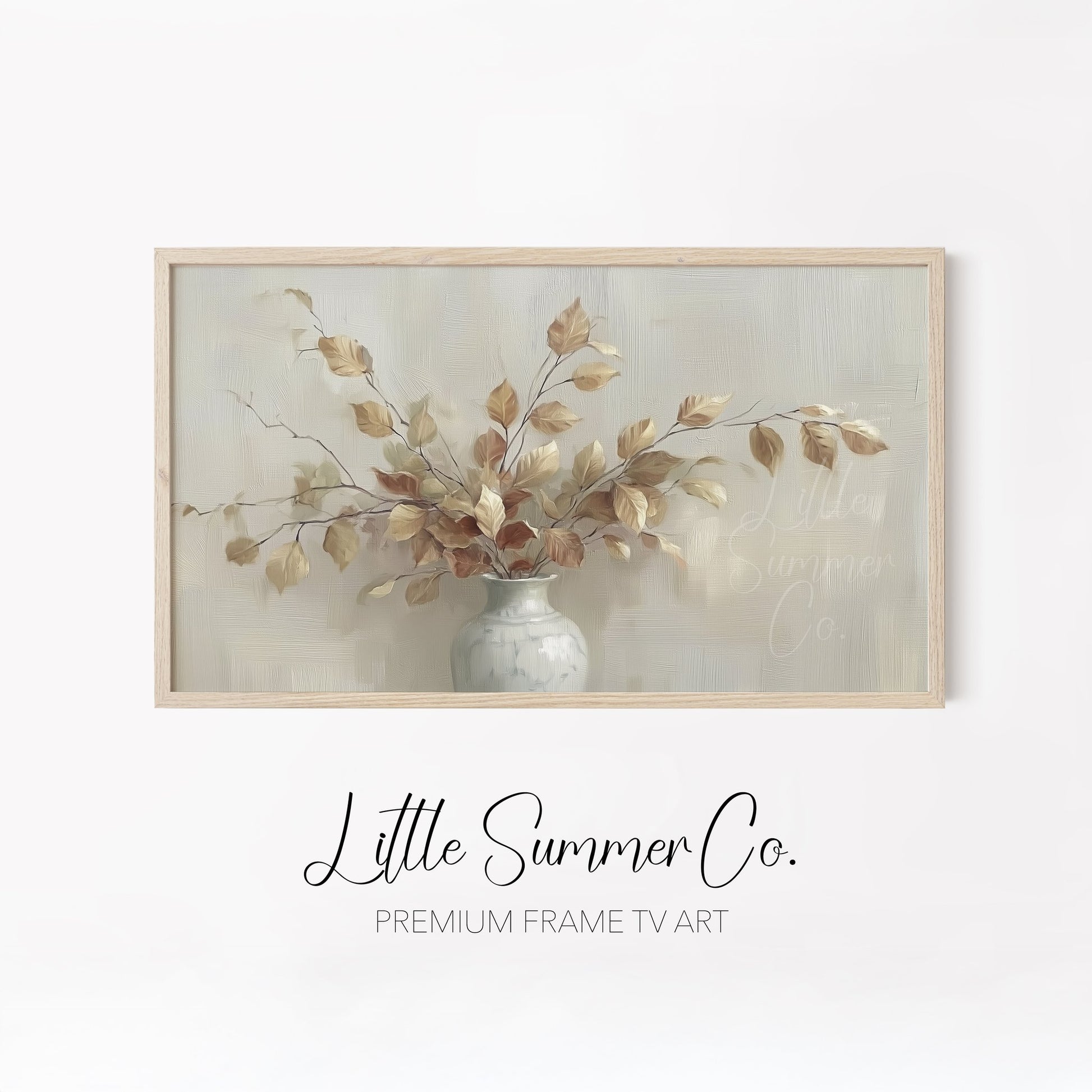 Neutral Botanicals Frame TV Art Bundle displayed on a TV