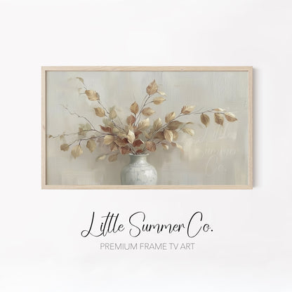 Neutral Botanicals Frame TV Art Bundle displayed on a TV
